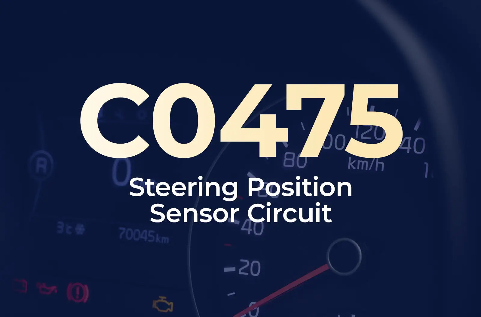 displaying the diagnostic code "C0475" and the description "Steering Position Sensor Circuit" against the blurred dashboard.