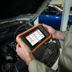 The image features a large text overlay displaying the diagnostic trouble code "B0103" in light yellow, with the description "Electronic Control Unit Fault" underneath in white, set against a dark blue, blurred background of a car's instrument cluster panel.