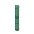 This image shows the side view of the diagnostic scanner, highlighting its slim profile and rugged, anti-slip textured grip. The bright green casing is designed for durability and easy handling in automotive environments.