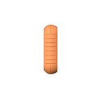 the side profile of a rugged orange device casing, featuring horizontal ridges designed for an anti-slip grip.